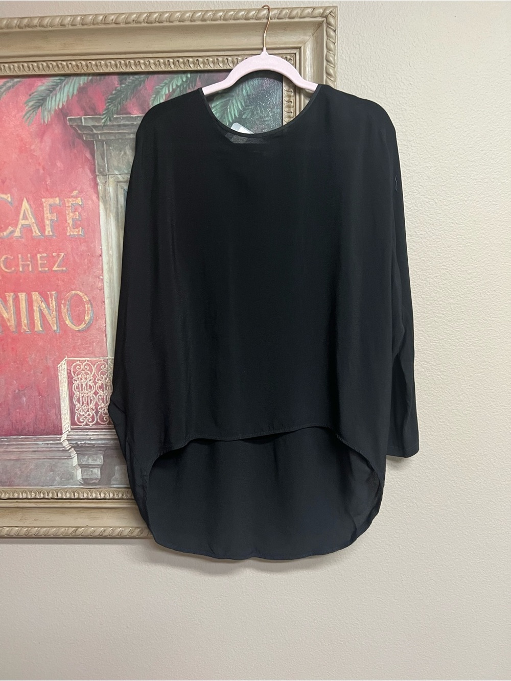 Suzy D Women’s Black High-Low Long Sleeve Top M/L